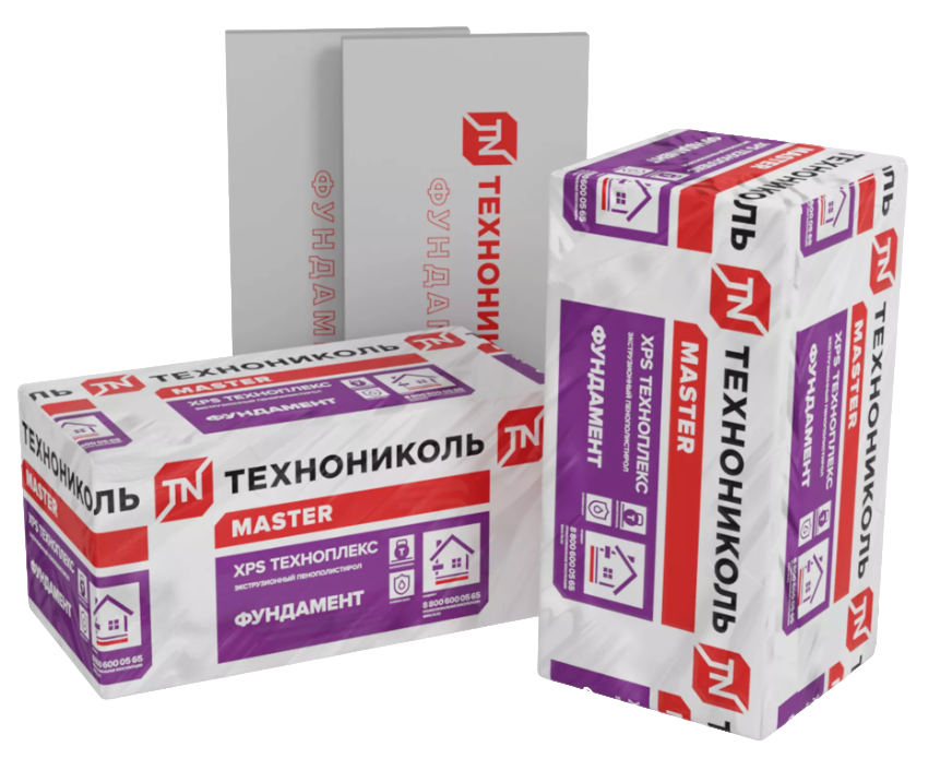 Экструзионный пенополистирол XPS TECHNOPLEX ФУНДАМЕНТ, пл. 25 кг/м3, 1180x580x50 мм. (L-кр) - 8 шт.,