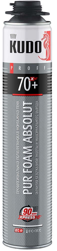 ПЕНА МОНТАЖНАЯ "KUDO PROFF ABSOLUT XPRESS 70+" ПРОФИ 1000 МЛ (1/12)