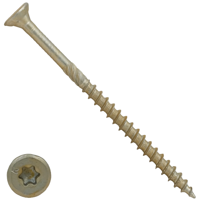 Саморез жёлтый по дереву (конструкционный) "TORX", Ø5 х 70