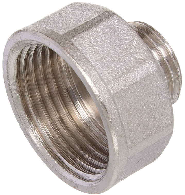 Переходник 1/2''х3/4'', Ш-Г, никель, индивидуальная упаковка, РосТурПласт