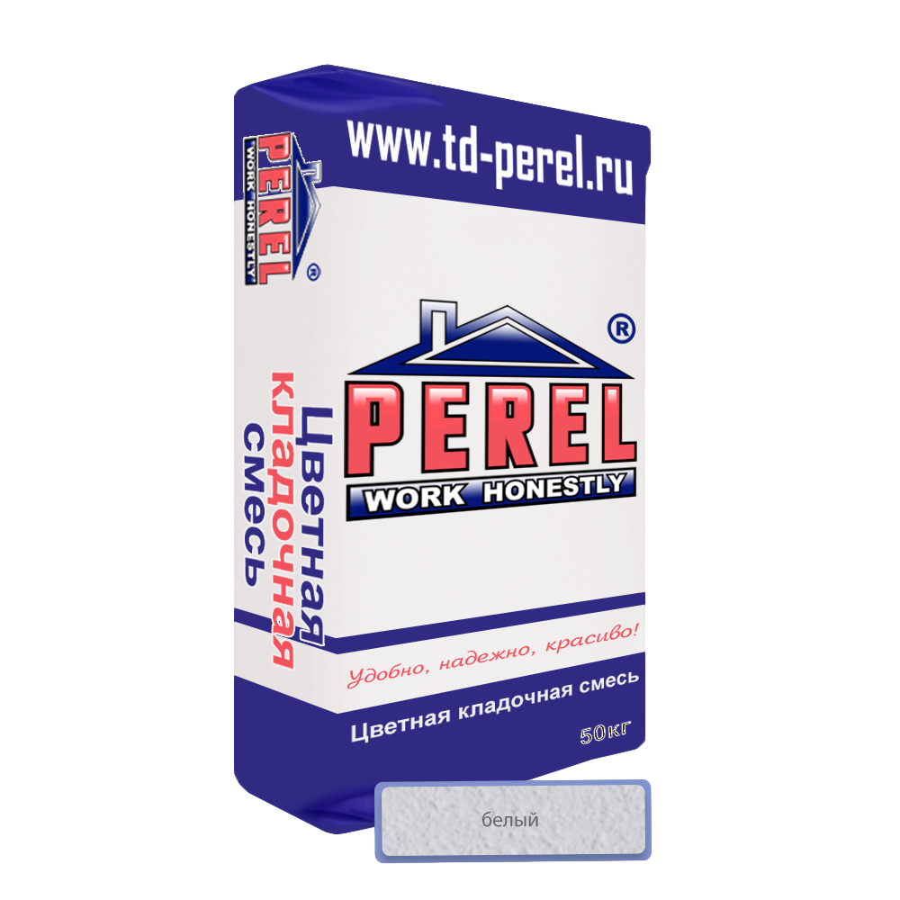 Цементная кладочная смесь "PEREL VL 0205", цвет белый, 50 кг.