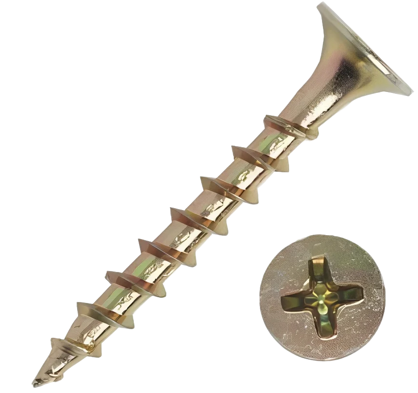 Саморез жёлтый по дереву (ГКЛ), Ø3,5 х 35