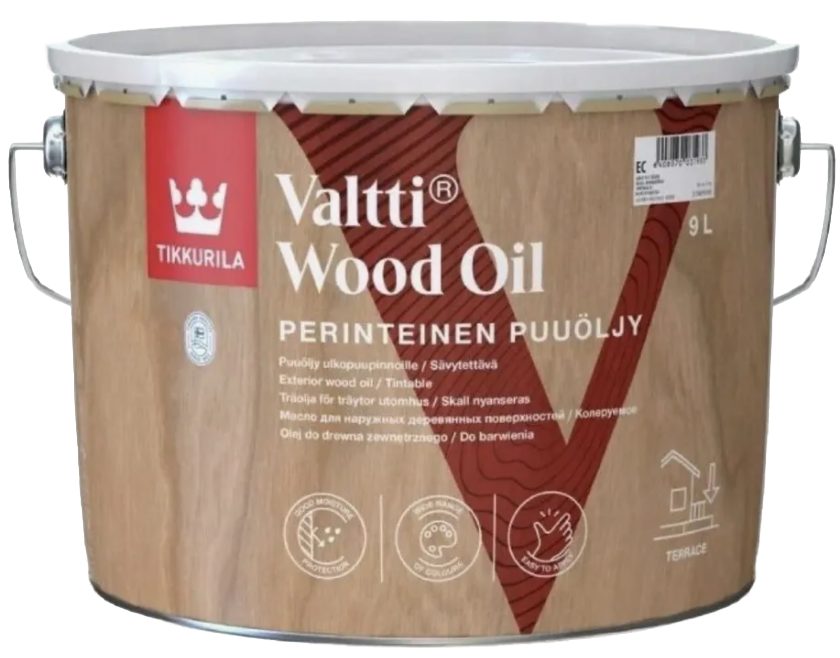 ТИ Масло коллеруемое для наружных деревянных поверхностей "TIKKURILA VALTTI WOOD OIL", 9 л.,7-15м2/л