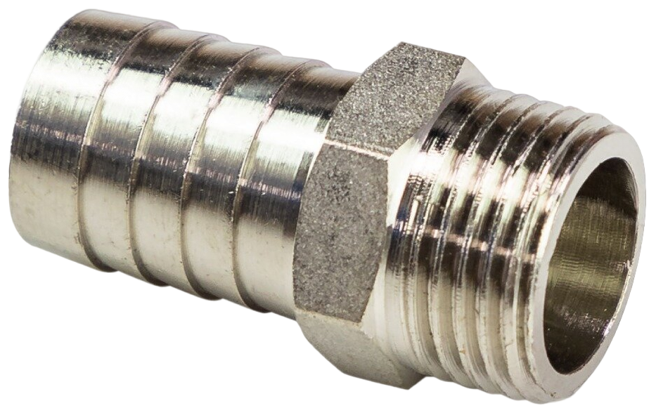 Штуцер d10х1/2'', ш, никель, РосТурПласт