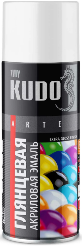 Эмаль аэрозольная "KUDO", RAL 9003 (белый / глянцевый), 520 мл.