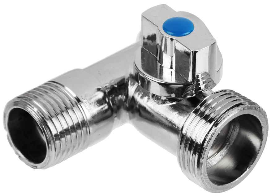 FRESSO Кран шаровой угловой трехпроходной, 1/2"х3/4"х1/2", ВР-НР-НР, хром