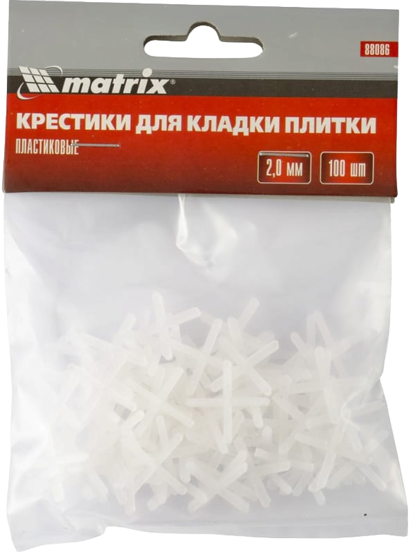 Крестики, 2,0 мм, для кладки плитки, 200 шт.// Matrix