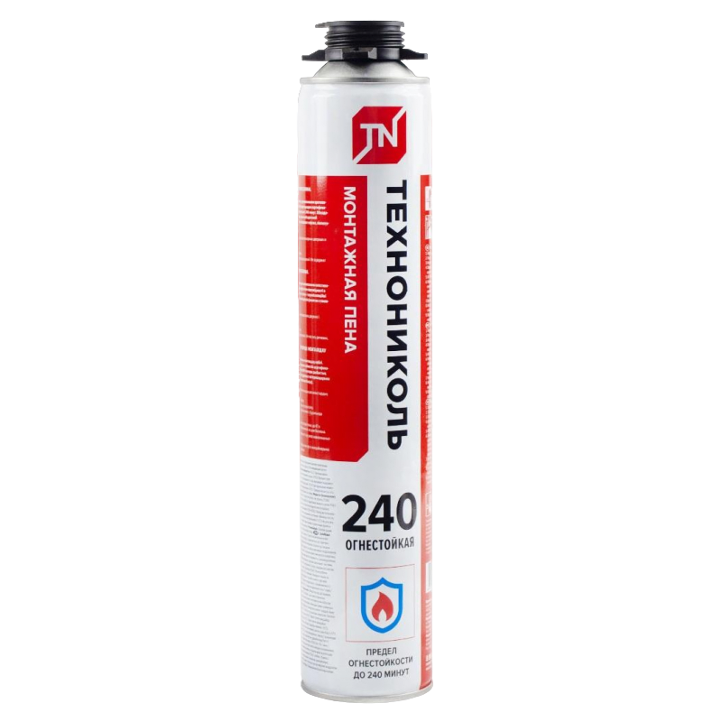 Пена монтажная огнестойкая "ТЕХНОНИКОЛЬ PROFESSIONAL 240", от +5 гр. до +35 гр., 810 гр.