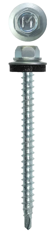 Саморез КРОВЕЛЬНЫЙ (металл-дерево) "DAXMER", Ø4,8 х 50, RAL 9003 (СИГНАЛЬНЫЙ БЕЛЫЙ)