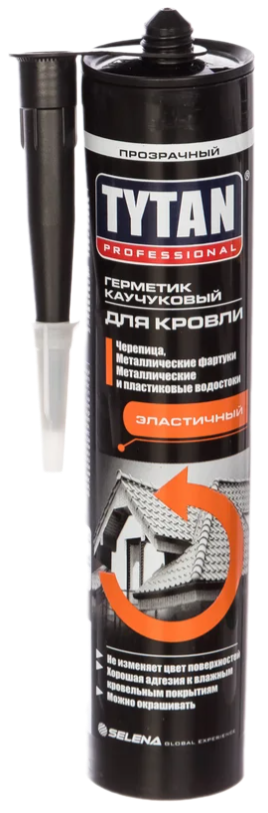 Герметик каучуковый для кровли  "TYTAN PROFESSIONAL", прозрачный, 310 мл.