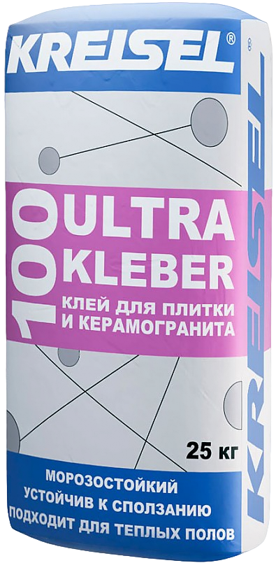 KREISEL 100 Клей для плитки и керамогранита ULTRA KLEBER, 25 кг., расход - 8 м2 (42)